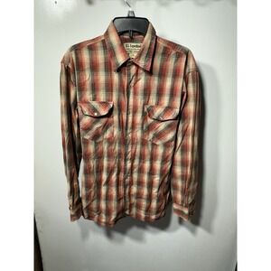 US Expedition Pearl Snap Shirt Men's Medium Plaid Long Sleeve Western